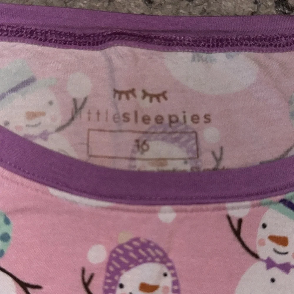Girls Little Sleepies‎ Snow Much Fun Pajama Set Snowmen size 16